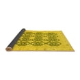 thumbnail image 2 of Ahgly Company Indoor Round Oriental Yellow Traditional Area Rugs, 6' Round, 2 of 4