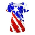 thumbnail image 6 of Cyber_Monday Deals Xihbxyly Tops for Women, July of 4th Shirt for Women Summer V Neck Short Sleeve American Flag Clothes Patriotic Outfit Top Pleated Mesh Blouses Loose Fitting Tops for Women, 6 of 6
