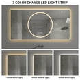 thumbnail image 6 of GVN 48*24 inch Bathroom Vanity Mirror with Led Lights and Anti-Fog, Wall Mirror for Horizontal, Bathroom, Bedroom, Living Room, Silver, 6 of 9