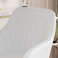thumbnail image 6 of VECELO Set of 2 Swivel Accent Chair, Height Adjustable PU Leather Vanity Chair with Soild Back, 6 of 9