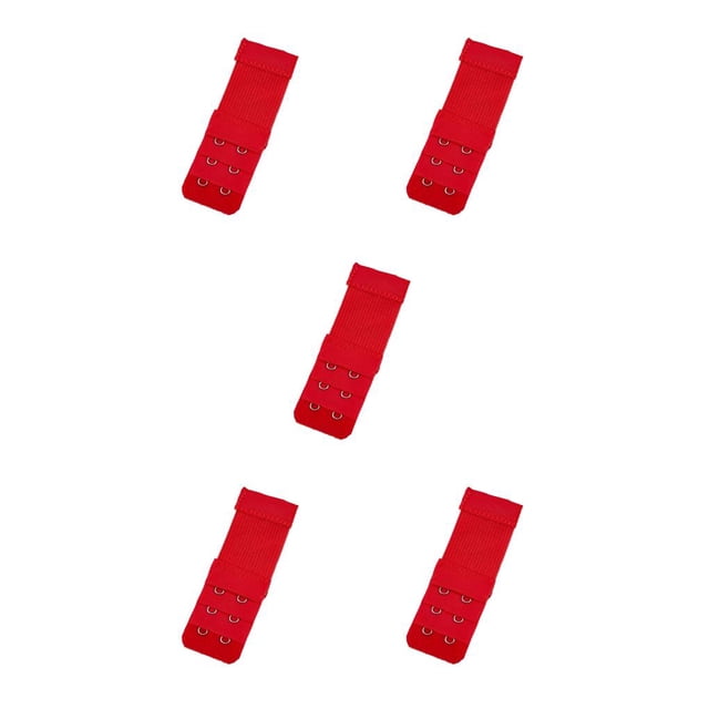 Wisewang Rallonge de Bretelle Rallonges de Soutien-Gorge Boucle Respirante 2 Crochets Accessoires 3 Rangées Rouge 5Ensemble