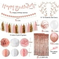 thumbnail image 6 of Upgraded Rose Gold Pink Birthday Party Decorations with Happy Birthday Banner,Curtains, Butterfly Wall,Circle Dots Garland,Tissue Pompoms,Paper Tassels Garland for Women Birthday Party Decorations, 6 of 6