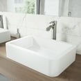 thumbnail image 2 of VIGO Petunia Modern White Matte Stone 23 in. L x 16 in. W x 6 in. H Rectangular Vessel Bathroom Sink, 2 of 10