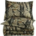 thumbnail image 5 of Chezmoi Collection Salem 3-Piece Cabin Lodge Forest Woods Comforter Set, Nature Camo Tree Leaves Printed Soft Microfiber Bedding, Natural, King, 5 of 5