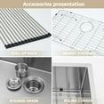 thumbnail image 6 of Logmey 36"x20"Kitchen Sink Double Bowl 50/50 Stainless Steel Brushed with Drainer Apron Front, 6 of 9