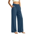 thumbnail image 3 of Rvasteizo Women Sweatpants Satin Cuffed High Waist Side Pocket Sleep Pants, 3 of 5