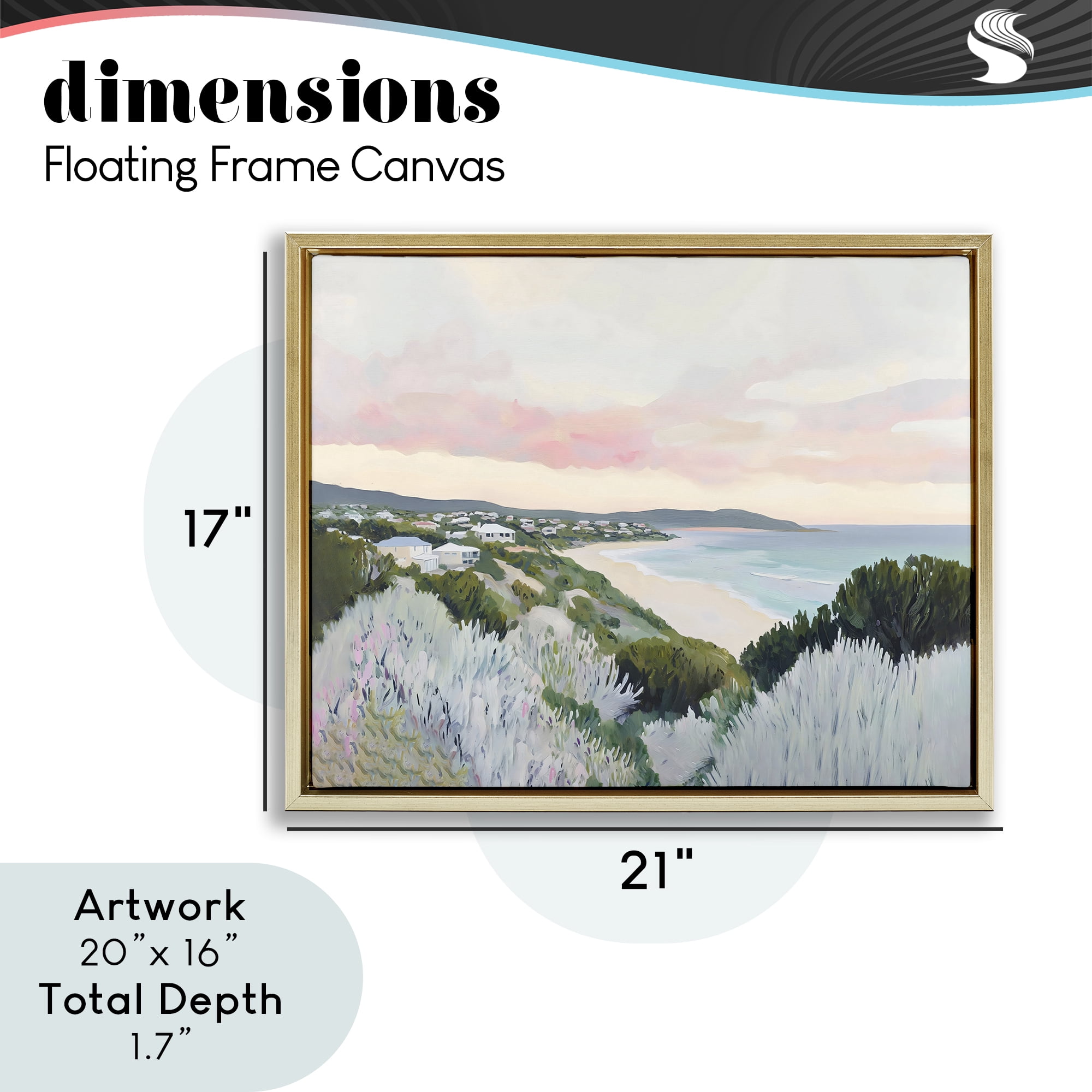 Stupell Industries Cape Cod Evening Light Gold Framed Floater Canvas Wall Art, design by The Prints Vibe