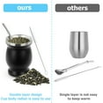 thumbnail image 5 of Protoiya Stainless Steel Yerba Mate Gourd Set Includes 230ML/8Oz Double Wall Yerba Mate Cup with Bombillas,BPA-Free Lid and Brush, 5 of 7