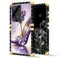 thumbnail image 2 of FKBRCL4U Compatible with Samsung Galaxy S20 Ultra Case, High Heeled Purple Diamond Rose Luxury Golden Decoration for Girl Women Soft TPU Shockproof Protective Hard PC Back, 2 of 7