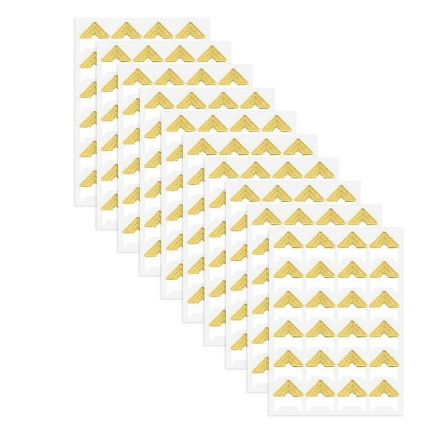 240 Pieces Photo Corners for Scrapbooking, Gold Photo Corner Stickers, Self-Adhesive Photo Mounting