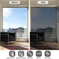 thumbnail image 2 of Fmxomd One Way Window Film, Daytime Privacy Sun Blocking Reflective Window Film No Glue Static Cling Heat Control Window Tinting Film for Home and Office, Black Silver, 16 x 198 Inch, 2 of 9
