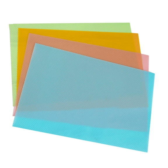 HOMEMAXS EVA Refrigerator Liners Mats Set of 4 Washable Fridge Shelf Anti-skid Cabinet Cushions Assorted