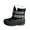 Black, variant on OWUUcdse Girls Snow Boots, Casual Non-Slip Fleece-lined Comfortable Winter Booties Light Blue Size 10 (Little Kids)