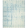 thumbnail image 2 of Safavieh Dip Dye Flower Distressed Wool Area Rug, Ivory/Turquoise, 10' x 14', 2 of 7