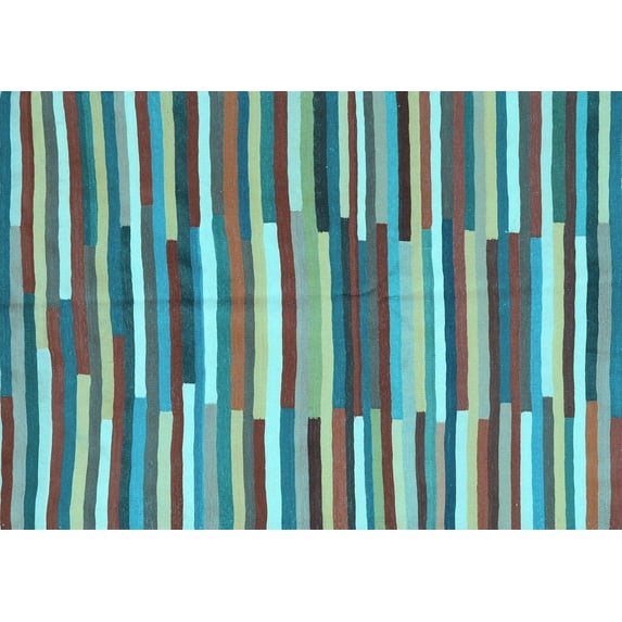 Ahgly Company Indoor Rectangle Southwestern Light Blue Country Area Rugs, 2' x 5'