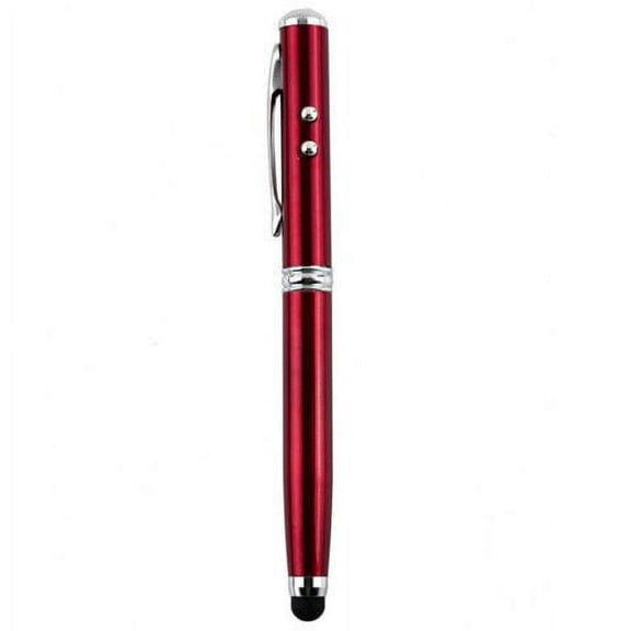 Stylus Pen [2-PACK], 4-in-1 Universal Touch Screen Stylus   Ballpoint Pen   LED Flashlight   Pointer For Smartphones Tablets [Red]