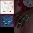 thumbnail image 1 of Blue Luminous Tattoo Sticker , Constellation Deer Feather Butterfly Snake Pattern, Waterproof Temporary Tattoo Finger Wrist Body Art For Women And Kids, 1 of 5