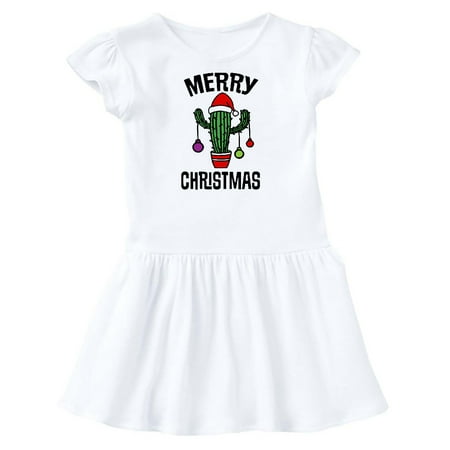 

Inktastic Merry Christmas Cactus Cute Gift Toddler Girl Dress
