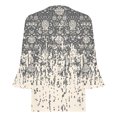 thumbnail image 5 of Pompotops T-shirt Décontracté Imprimé à Manches Trois-Quarts Col en V Manches Évasées pour Femmes Liquidation, 5 of 5