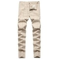 thumbnail image 2 of Pantalones largos a rayas para hombre, pantalones de traje ajustados y elásticos, pantalones casuales, pantalones para hombre, 2 of 7
