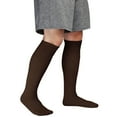 thumbnail image 4 of 6 Pairs Men's Athletic Tube Socks Over the Calf - 31" Big & Tall 10-15 Brown, 4 of 6