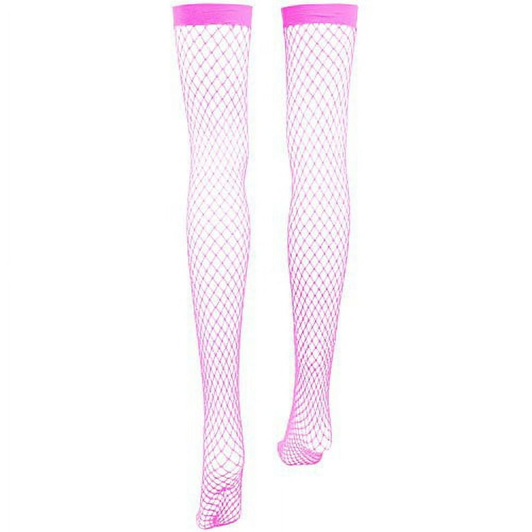 80s Hot Pink Fishnet Tights for Women