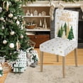 thumbnail image 3 of 4PCS Christmas Dining White Chair Covers, Christmas Pine Tree Stars Stretch Removable Washable Slipcover Chair Protector for Dining Room Home Decor, 3 of 6