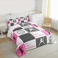 thumbnail image 3 of Homewish Eat Sleep Volleyball Full Size Comforter Sets 3-Piece for Female Men Adults,Geometric Plaid Grid Bedding Comforter Set,Sport Theme Lightweight Bedding Sets,Luxury Bedroom Decor,Reversible, 3 of 8