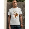 thumbnail image 2 of Thanksgiving Cat Meow Funny Hiding Turkey Unisex Men's T-shirt For Men, 2XL, White, 2 of 6
