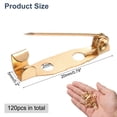 thumbnail image 2 of Uxcell 120 Pcs Alfiler de Seguridad de 20mm Dorado Claro Broche Cierre Alfileres de Respaldo con Agujero para Manualidades DIY Etiquetas con Nombre Insignias Fabricación de Joyas, 2 of 6