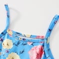 thumbnail image 7 of Fdqin Girls Jumpsuit 3 Pcs Summer Floral Print Sleeveless Romper Shorts Elastic Waist Overalls Blue 11-12 Years, 7 of 7