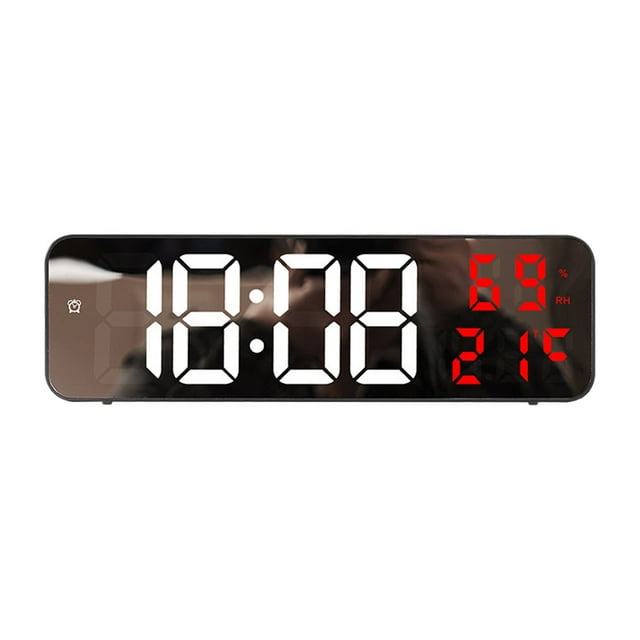 Transemion 1/2/3/5 Humidity Display LED Digital Timer Timer 15 Large Wall Clock USB Charging Black+White+Red 1 Pc