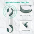 thumbnail image 3 of SHX Plastic Suction Cups Handle Bathroom Grab Bar, White, (2 Pack), 3 of 6