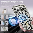 thumbnail image 2 of Magnetic for iPhone 15 Case Compatible with Magsafe Military-Grade Drop Protection Clear Phone Case Design Black Leopard Print Glitter Sparkly Cover, 2 of 6