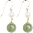 thumbnail image 2 of QIQUWOHUL New Chinese Antique Anti Jade Long Tassel Earrings For Women Retro Versatile Temperament Buckle Earrings Stud Earrings, 2 of 9