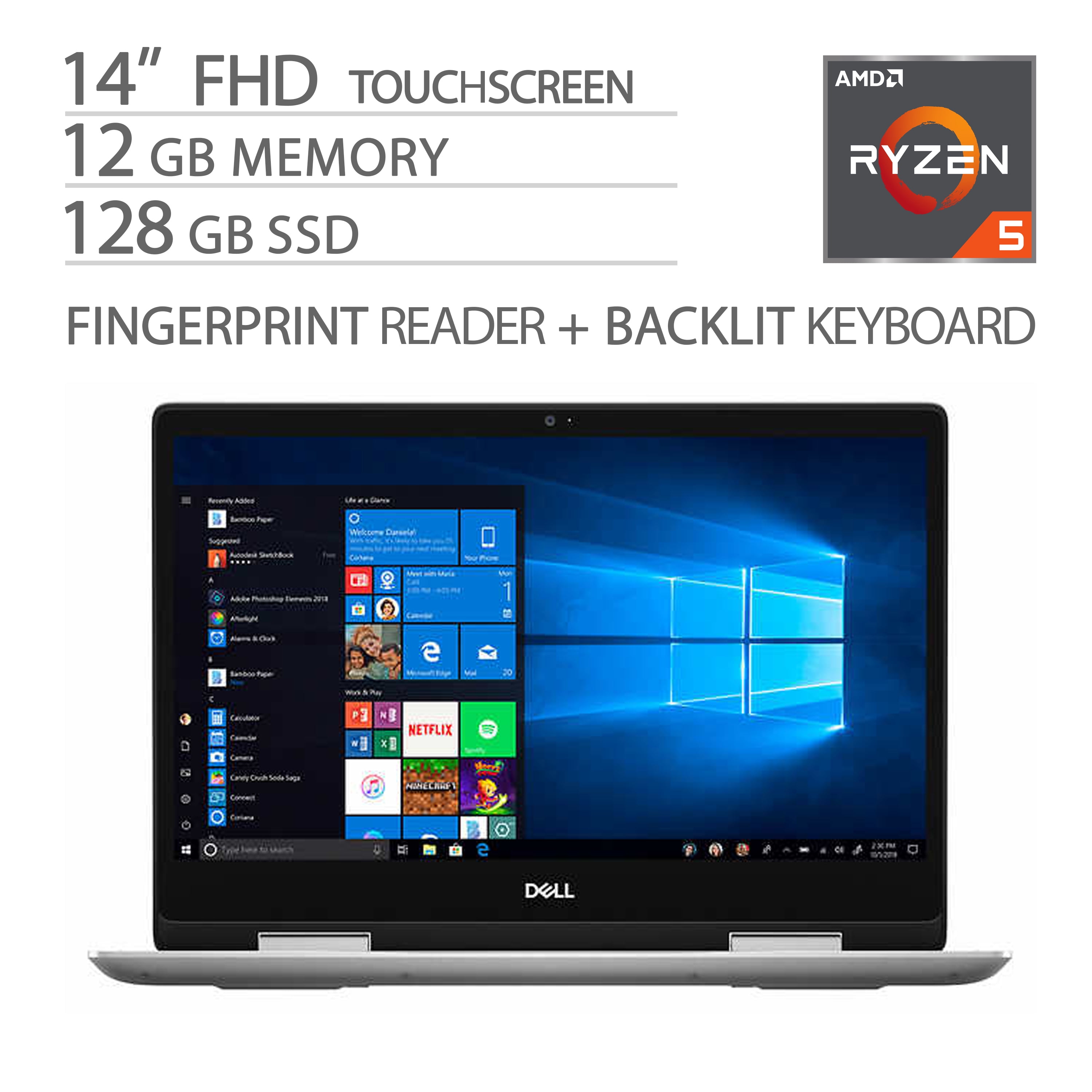 Dell Inspiron 14" 2 in 1 FHD Touchscreen Home and Business Laptop