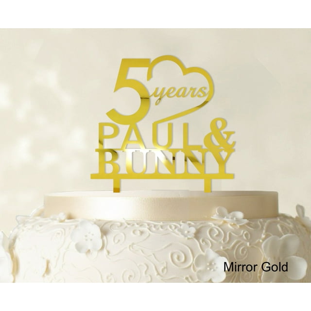 Happy Birthday Cake Topper Csutom Name Mirror Gold Cake Topper Cake Decoration Color Option Available 6-7 Inches Wide