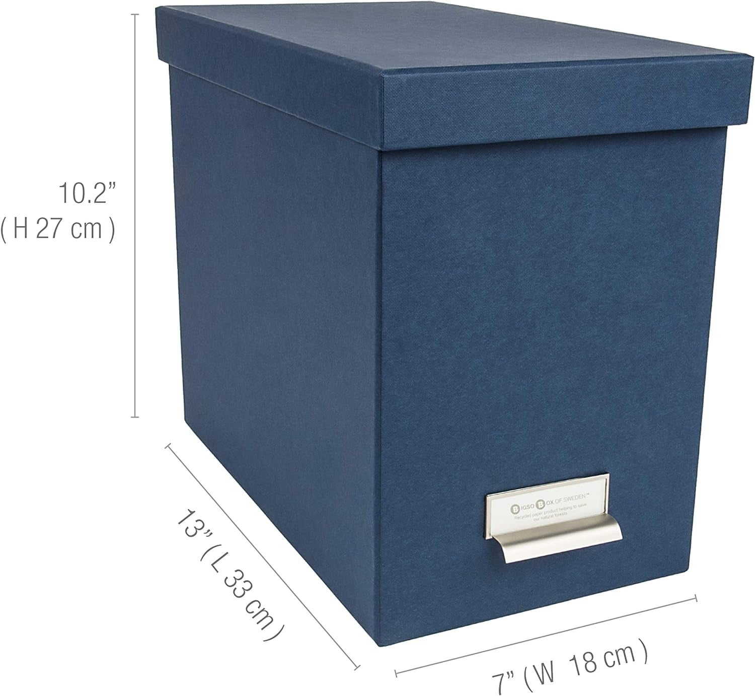 Bigso John Fiberboard Label Frame Desktop File Storage Box | Grey