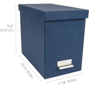 Bigso John Fiberboard Label Frame Desktop File Storage Box | Dark Grey