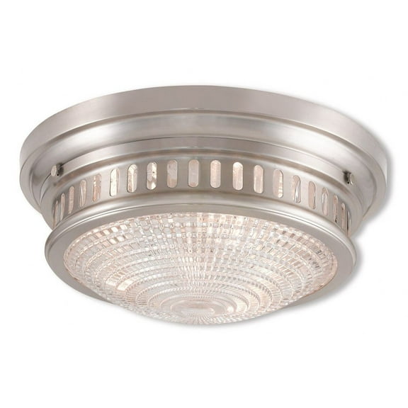 73053-07 Livex Lighting Berwick - 3 Light Flush Mount in Coastal Style - 15 Inches wide by 6.5 Inches high-Bronze Finish