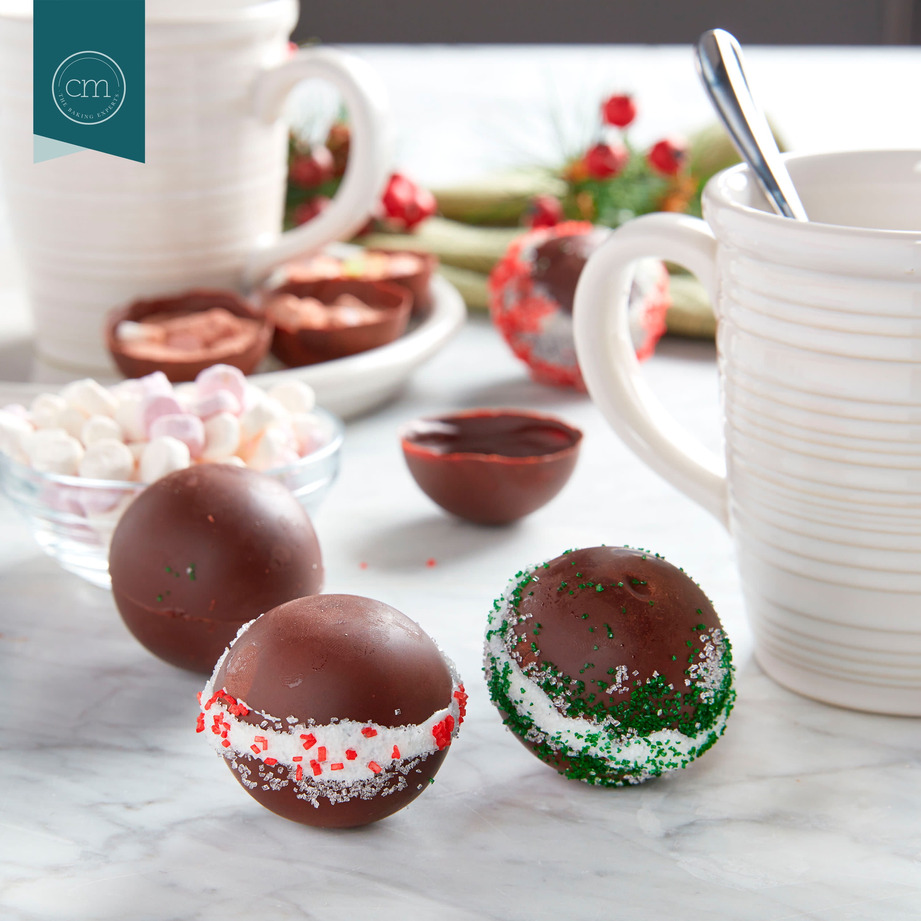 Chicago Metallic Set of 2 Silicone Hot Coco Bomb Molds Red