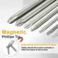 thumbnail image 4 of Uxcell 4pcs #0 Phillips Screwdriver Bit PH0 1/4" Hex Shank 3" (75mm) Long 0.1" Rod Magnetic Cross Head Drill Bits S2 Steel Industrial Screw Driver Bit, 4 of 7