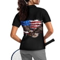 thumbnail image 2 of COEQINE Women V Neck Golf Shirts 1/4 Zip Moisture Wicking Golf Tops American Flag and Eagle Print Quick Dry Fit Polo Shirts Pullover Workout Athletic Tops, XS, 2 of 7