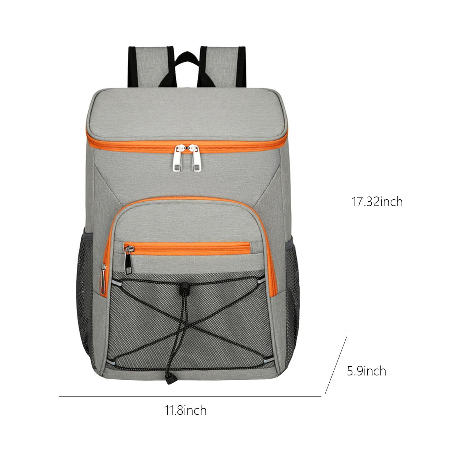Beautynvta Cooler Backpack, Soft Camping Insulated Leakproof Cooler Bag, Waterproof Cooler Ice Chest Beer Bag for Lunch Picnic Beach Work Trip, 11.8" x 5.9" x 17.3", Orange