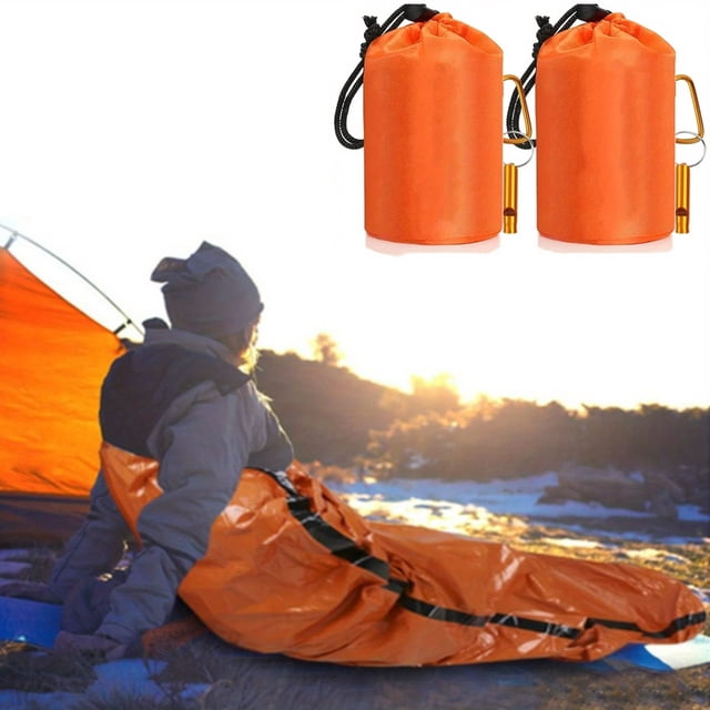 Sac de Couchage d'Urgence Imperméable, Sac de Survie Léger Thermique, Couverture d'Urgence Portable pour Camping, Randonnée, Extérieur