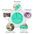 thumbnail image 3 of 3pcs Toddler Plates with Suction, 100% Safe BPA Free Soft Toddler Plates Silicone Divided Plates, 3 of 6