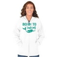 thumbnail image 3 of Mermaid Born to Swim Cute Water Lover Zip Hoodie Sweatshirt Women Brisco Brands S, 3 of 6
