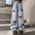 thumbnail image 6 of TOWED22 Kids Girls Baggy Jeans Print Casual Wide Leg Loose fit Denim Pants Blue,5-6 Y, 6 of 9