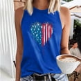 thumbnail image 2 of Wycnly 4th of July Tank Top for Women Comfy Loose Fit Independence Day Patriotic Vest Shirts Summer Heart US Flag Print Round Neck Sleeveless Fashion Blouses Blue s, 2 of 5
