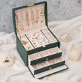 thumbnail image 2 of Caja de almacenamiento de joyas, organizador portátil de viaje, joyería para estuche para niñas, Ideal, 2 of 5
